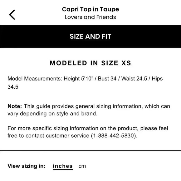 Lovers + Friends Capri Top Taupe Size XS - Picture 11 of 12